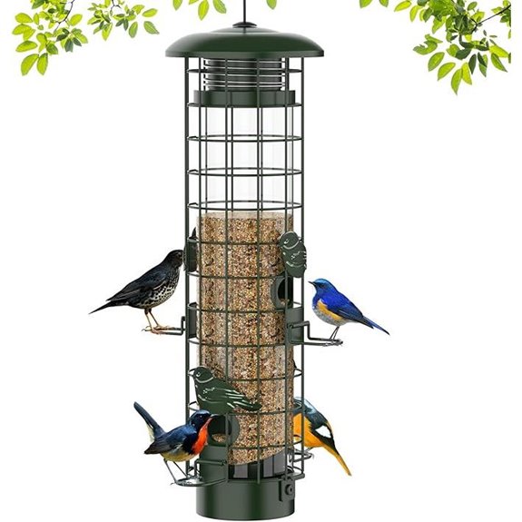 15 Best Premium Bird Feeders That Attract a Spectrum of Feathered Visitors 11 Squirrel-Proof Metal Bird Feeder with Large Capacity