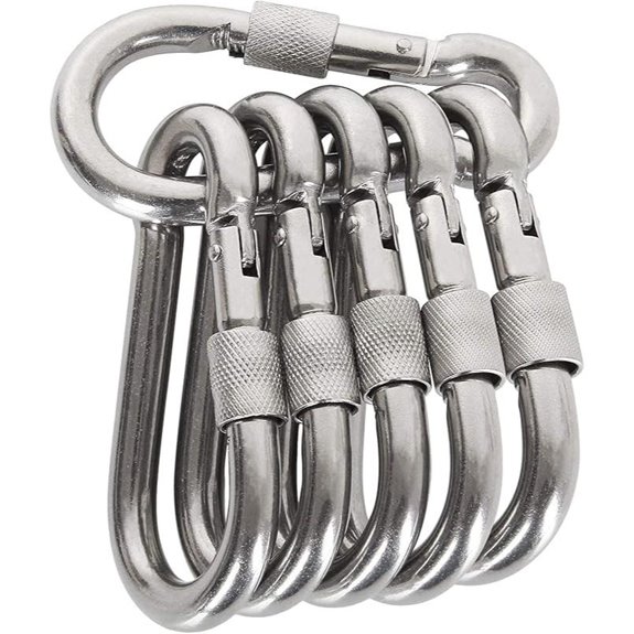 Stainless Steel Locking Carabiner Clips (Heavy Duty)