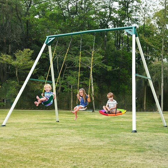 Hapfan Heavy Duty Swing Set with Saucer Swing