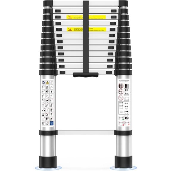 Telescoping 12.5FT Heavy Duty Extension Ladder