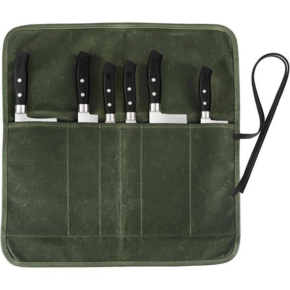 Heavy Duty Waxed Canvas Chef’s Knife Roll Bag