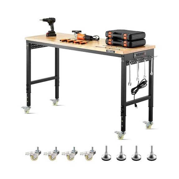 VEVOR 60-Inch Heavy Duty Workbench with Power