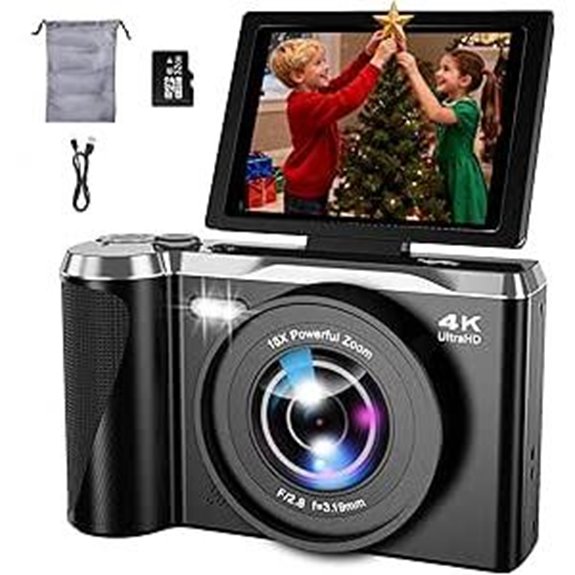 10 Best Cameras for Indie Filmmakers in 2026 9 4K Digital Camera with 56MP and Flip Screen