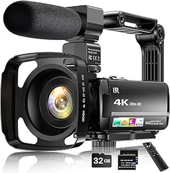 4K Vlogging Camera with Microphone Stabilizer & Accessories