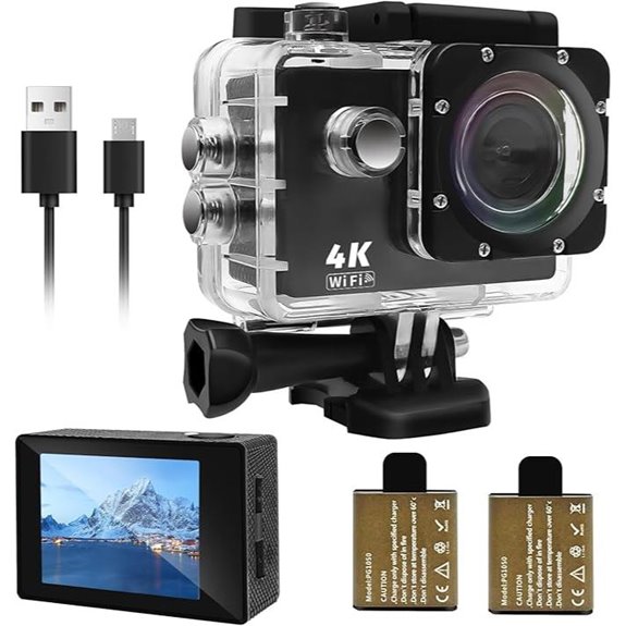 15 Best Action Cameras 4K for Adventure Enthusiasts in 2026 8 4K Waterproof Action Camera with Dual Batteries