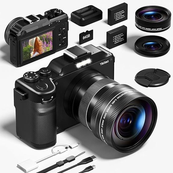 Yatao 4K/5K 64MP WiFi Camera Kit with Micro Card