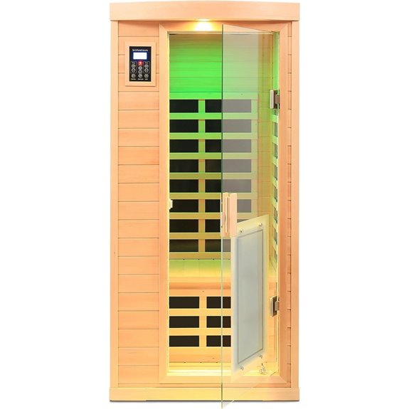 Infrared Sauna for Home 1 Person Low EMF Wooden
