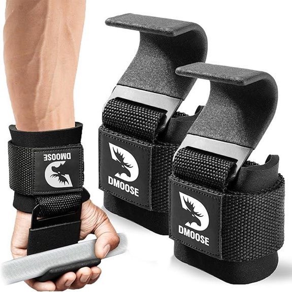 DMoose Weight Lifting Hooks with Wrist Padding