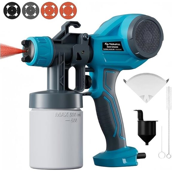 Tilswall HVLP Paint Sprayer with 4 Nozzles & Patterns