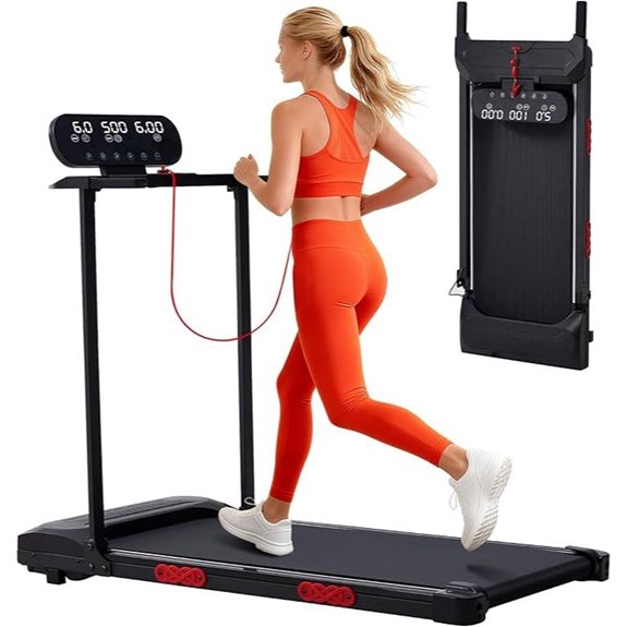 Walking Pad Treadmill with Handle Incline 350LBS Capacity