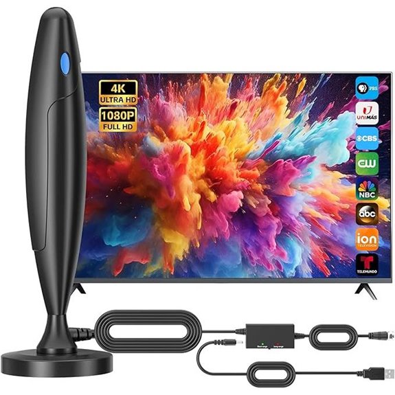 15 Best Indoor TV Antennas That Deliver Crystal-Clear Channels 4 Indoor Digital TV Antenna with Signal Booster