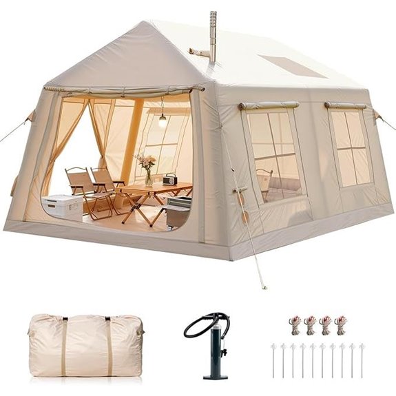 Inflatable Camping Tent with Hand Pump for 4-12 People