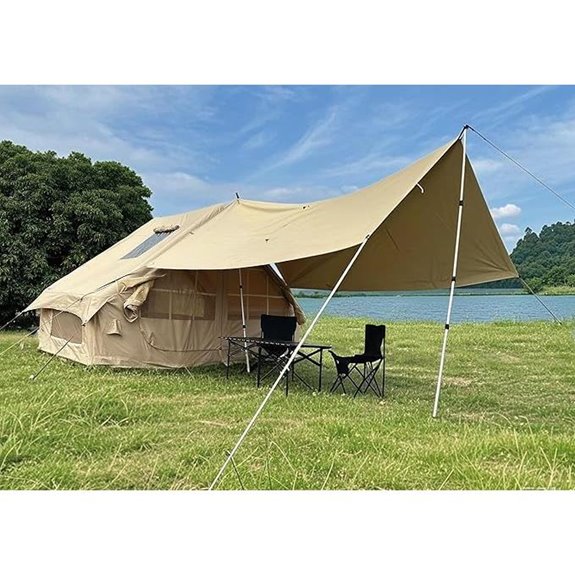 Inflatable 4-Person Camping Tent with Pump and Rainfly