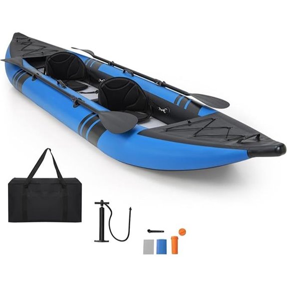 GYMAX Inflatable Tandem Kayak with Paddles and Accessories