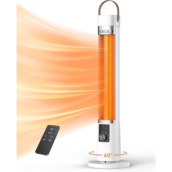 Outdoor Infrared Patio Heater with Oscillation & Safety