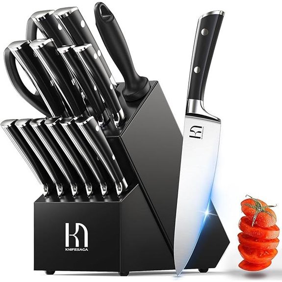 15-Piece Japanese High Carbon Stainless Steel Knife Set