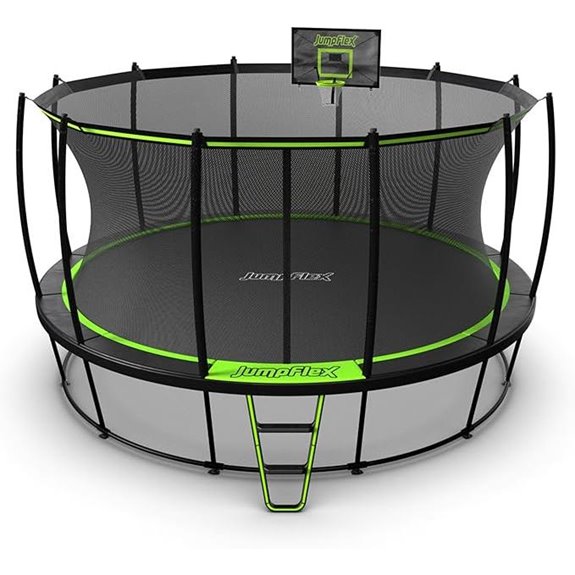 JumpFlex Hero Round Backyard Trampoline with Safety Enclosure