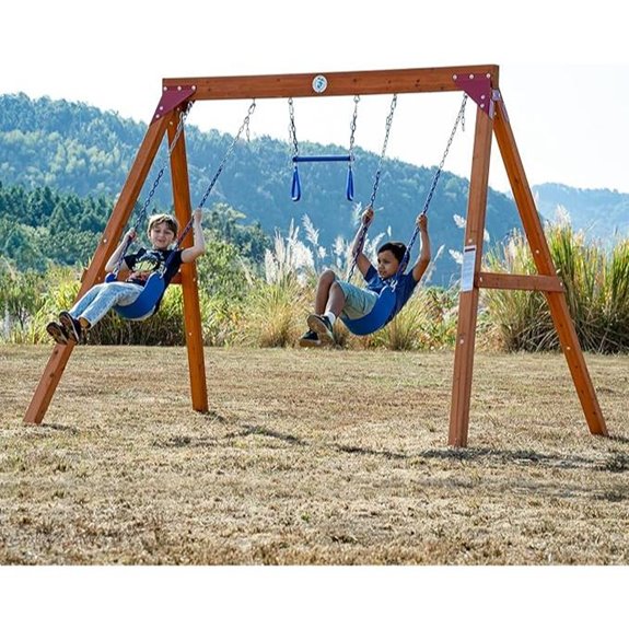 15 Best Large Backyard Swing Sets for Fun and Durability 15 Dolphin Wooden Swing Set for Kids with Trapeze