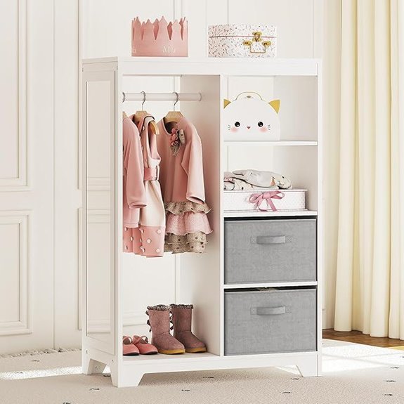 15 Best Dress-Up Wardrobes for Kids That Will Spark Imagination 11 UTEX Kids Dress Up Storage with Mirror