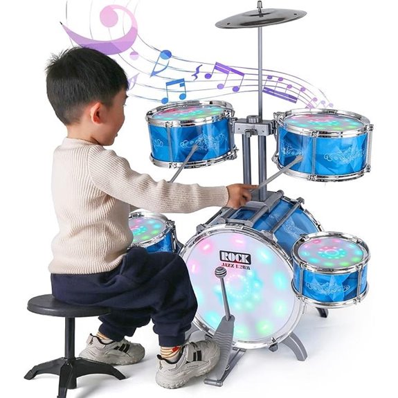 15 Best Drum Sets for Kids That Will Make Them Feel Like Rock Stars 17 Kids Drum Set with Lights and Vibrating Control
