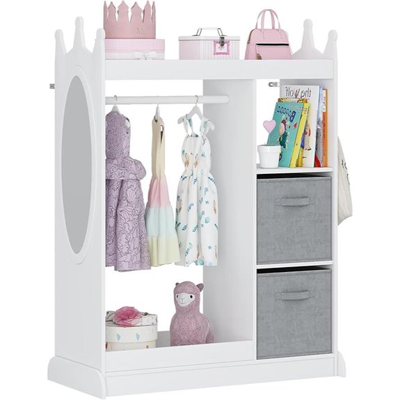 15 Best Dress-Up Wardrobes for Kids That Will Spark Imagination 8 UTEX Kids Play Armoire with Mirror and Storage