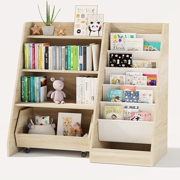 COZPAW Kids Bookshelf & Toy Storage (Oak)