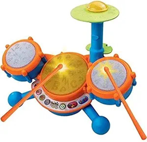 15 Best Drum Sets for Kids That Will Make Them Feel Like Rock Stars 11 VTech KidiBeats Kids Drum Set Orange