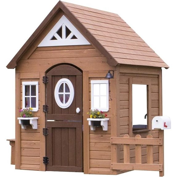 15 Best Outdoor Wooden Playhouses for Kids That Are Safe and Durable 3 Backyard Discovery Aspen Kids Playhouse with Accessories