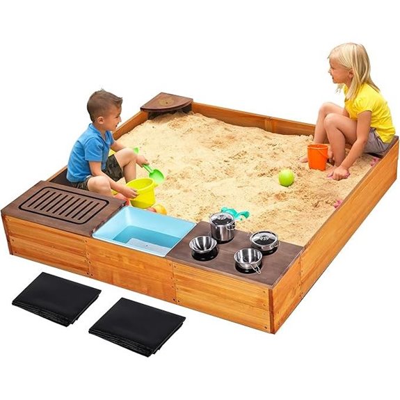 Sandbox with Cover 2-in-1 Playset for Kids