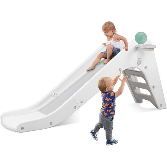 Arlopu Kids Slide with Basketball Hoop and Ball