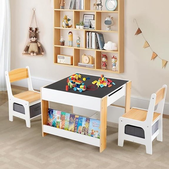15 Best Kids’ Wooden Table Sets That Are Perfect for Play and Learning 16 Asweets Kids Table & Chair Set with Storage