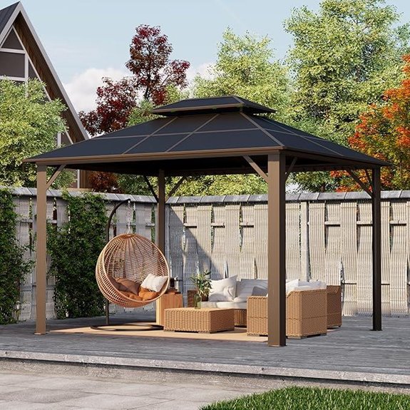 15 Best Hardtop Gazebos for Durability and Style in 2026 12 Kingdura 10'x10' Hardtop Gazebo with Polycarbonate Roof