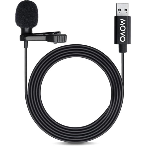 Movo M1 USB Lavalier Microphone for Laptop and PC