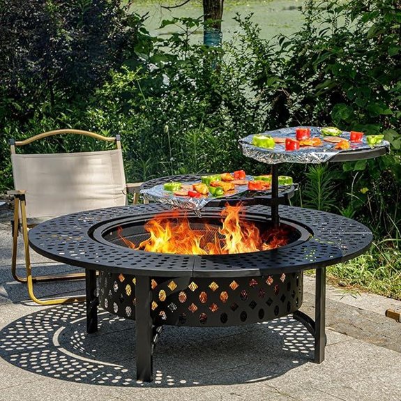 10 Best Outdoor Fire Pits That Will Transform Your Backyard Into a Cozy Oasis 11 47-Inch Fire Pit with Grills and Lid