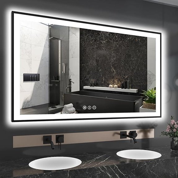 60x36 LED Bathroom Mirror with Dimmable Backlit