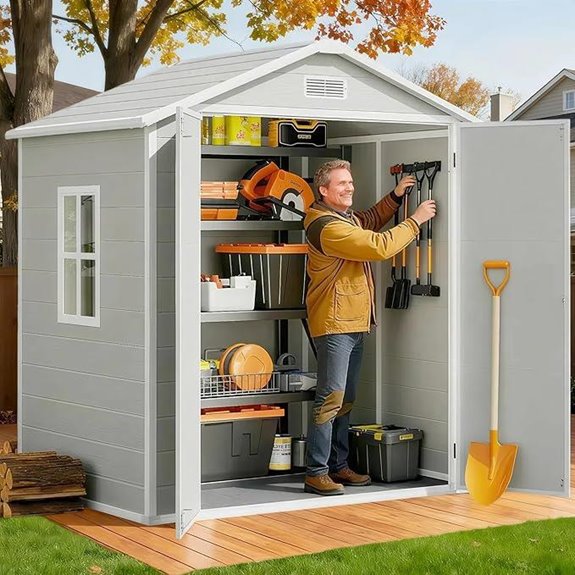 Gizoon 6x4.4 FT Outdoor Resin Storage Shed