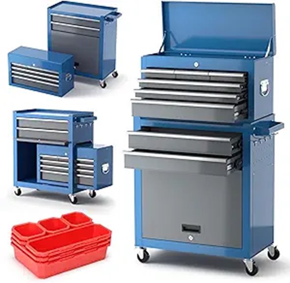 15 Best Rolling Tool Chests With Drawers for Every Garage and Workshop 8 8-Drawer Large Rolling Tool Chest with Accessories
