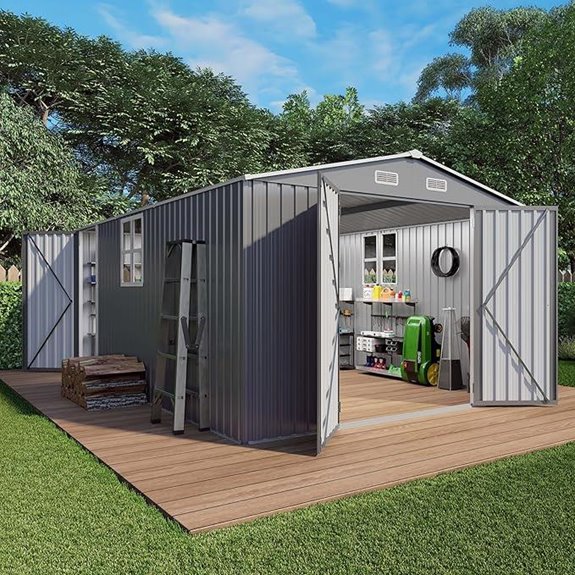 10x14x6.7FT Steel Outdoor Garden Storage Shed