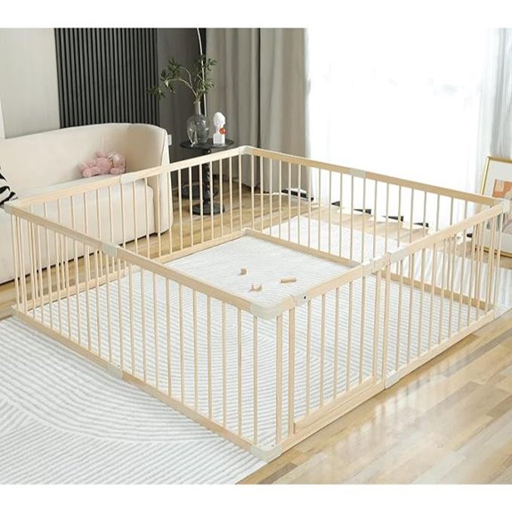 15 Best Large Playpens for Safe and Spacious Playtime in 2026 6 Conababy Baby Playpen with Wood Fence 160x180CM
