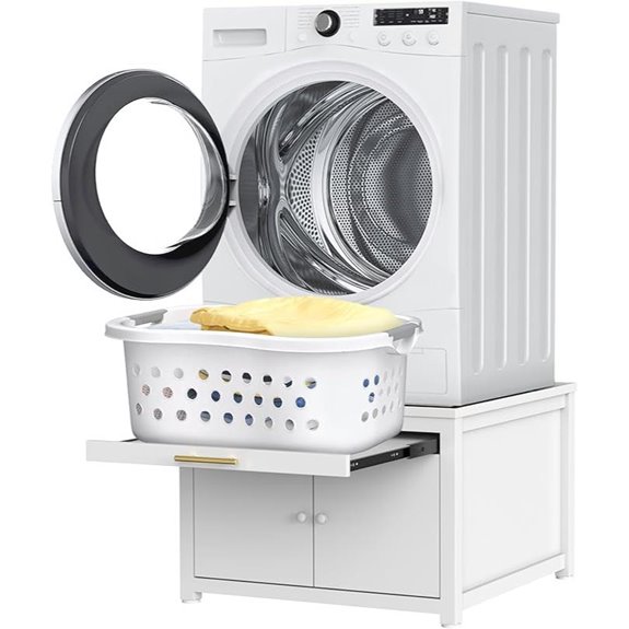 15 Best Laundry Pedestal Storage Solutions to Maximize Your Laundry Room Space 17 GDLF Laundry Pedestal with Basket and Drain Pan