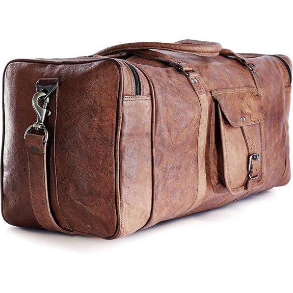 Leather 24-Inch Duffel Bag for Travel and Sports