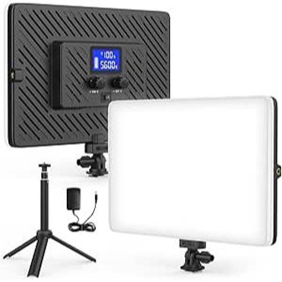 12 Best Green Screen Lighting Tips for 2026 Productions 4 LED Video Light Panel with Tripod and Rechargeable Battery