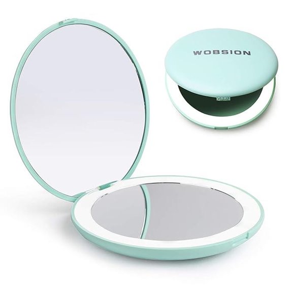 15 Best Premium Compact Mirrors That Combine Elegance and Functionality 17 WOBSION LED Travel Makeup Mirror 2-Sided Compact