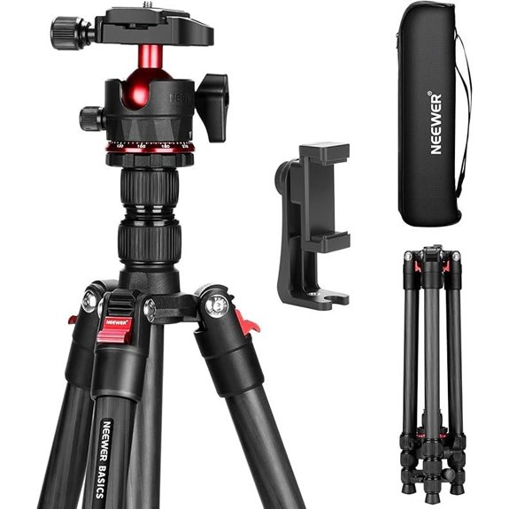 NEEWER Carbon Fiber Travel Tripod with Ball Head