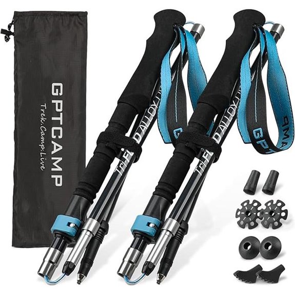 GPTCAMP Collapsible Carbon Aluminum Hiking Poles (2 Pack)