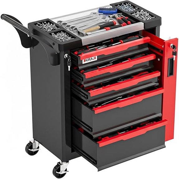 15 Best Rolling Tool Chests With Drawers for Every Garage and Workshop 14 5-Drawer Rolling Tool Chest with Lockable Drawers
