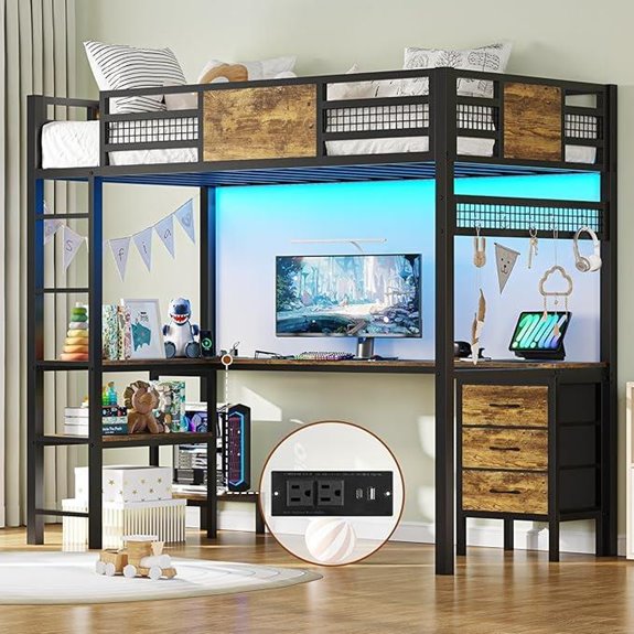 15 Best Loft Beds With Desks That Maximize Space and Style in 2026 6 Twin Loft Bed with Desk LED Lights & Storage