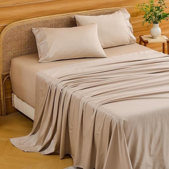 Deep Pocket Egyptian Cotton Sheets King Size 4-Piece