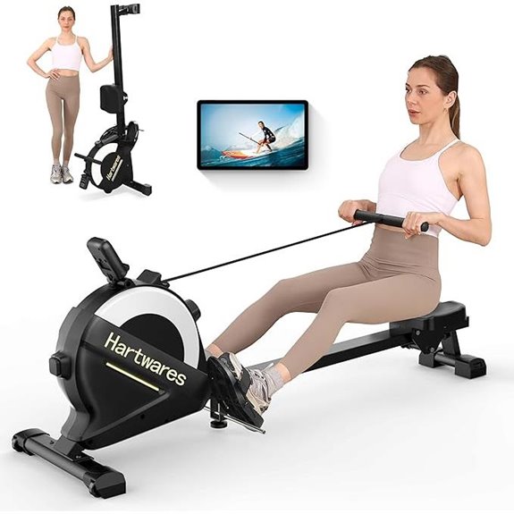 Magnetic Rowing Machine with 77lbs Resistance and LCD