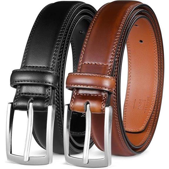 15 Best Premium Leather Belts That Combine Style and Durability 16 MILORDE Men's Leather Dress Belt 2-Pack